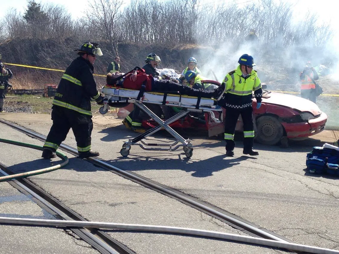 Harbour View High Students Take Part In Mock Train-Car Collision