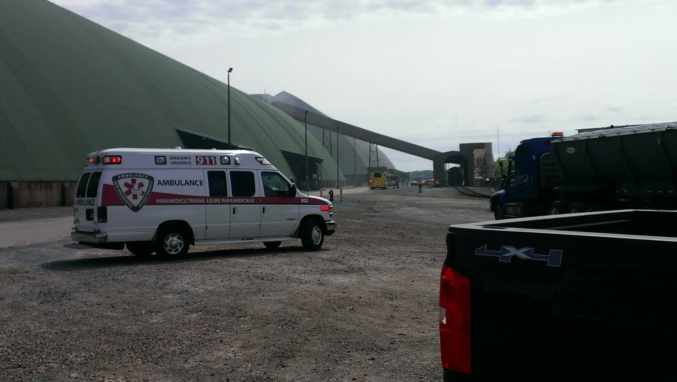 Potash Terminal Fire On The Roof Of A Storage Shed