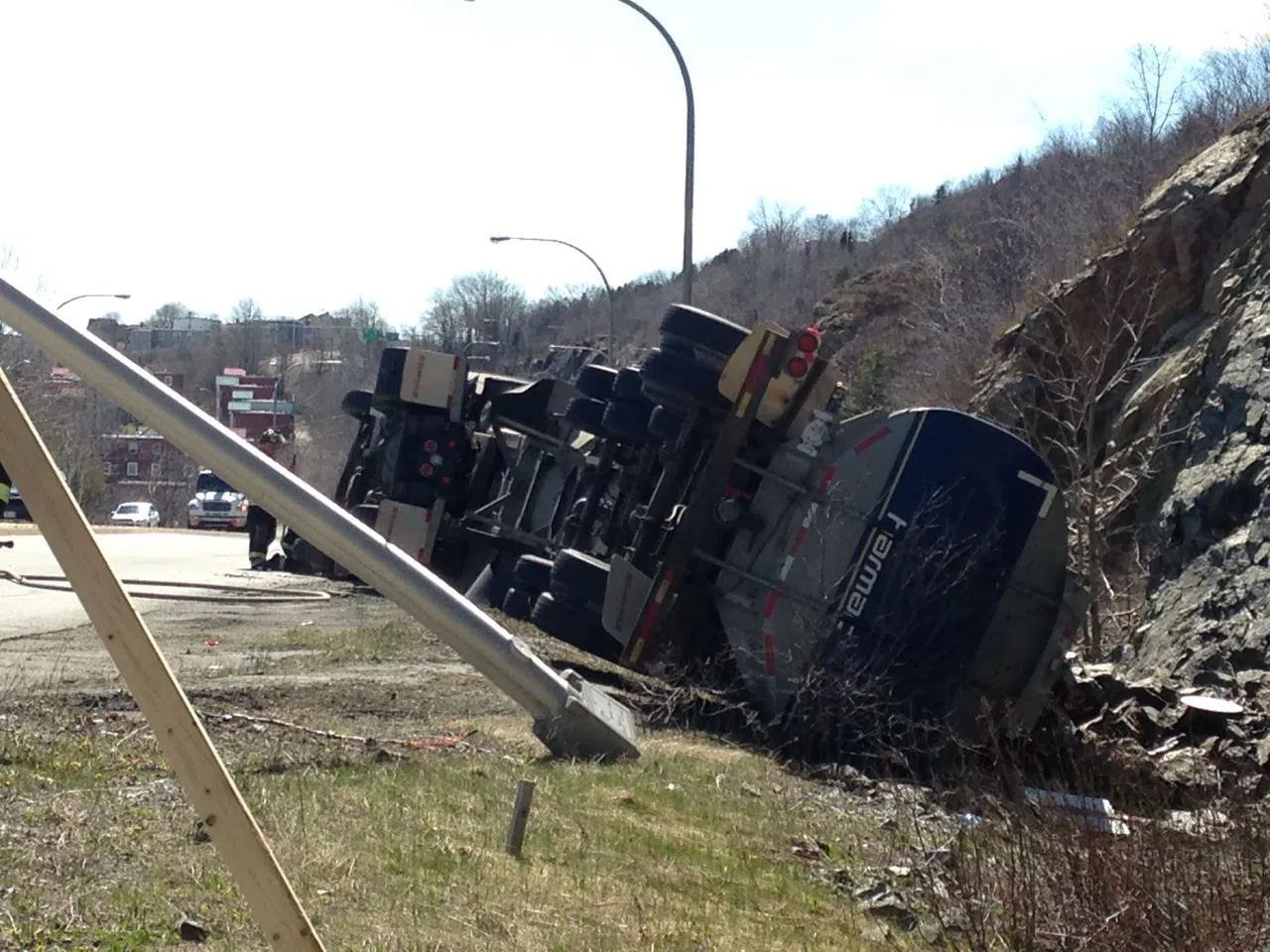 UPDATE:  Tanker Flips on Mile One Interchange