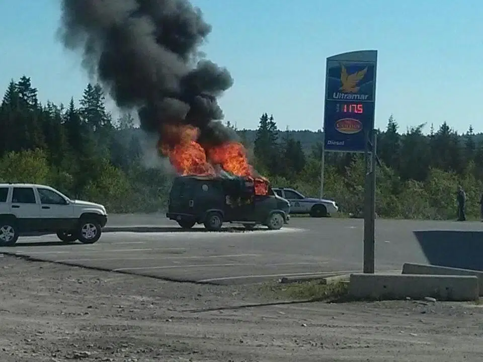 Couple And Their Dog Safe After Van Catches Fire