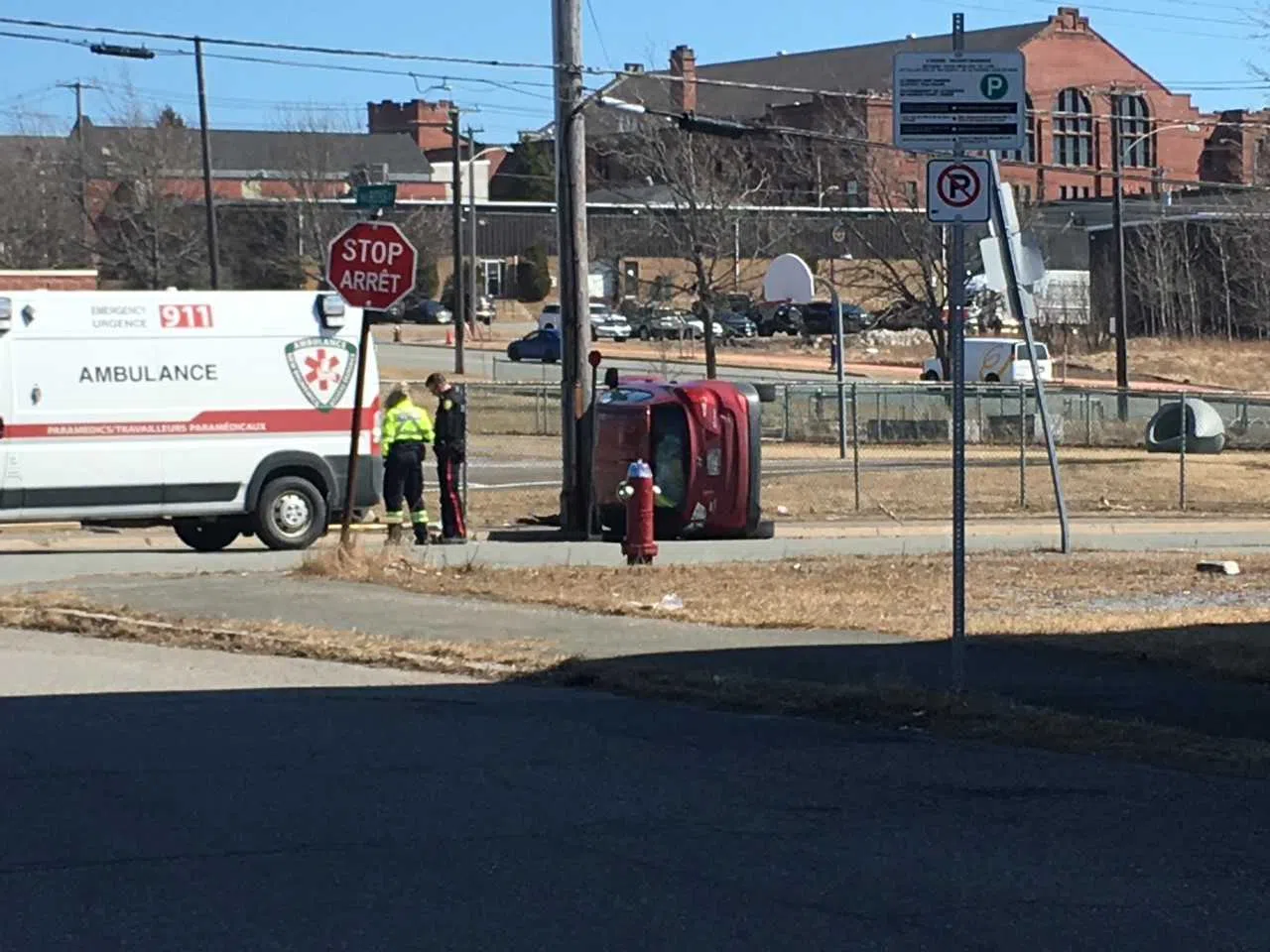 Vehicle Flips Onto Its Side In Saint John