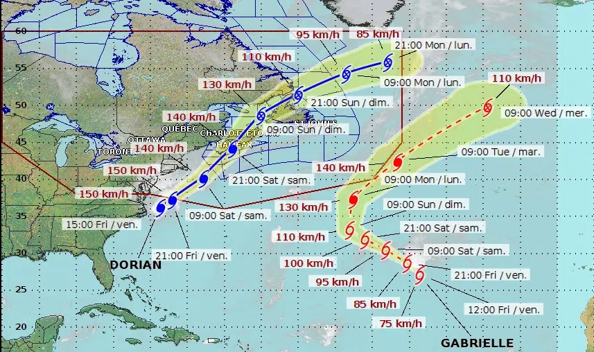 Dorian Continues Trek Toward Maritimes