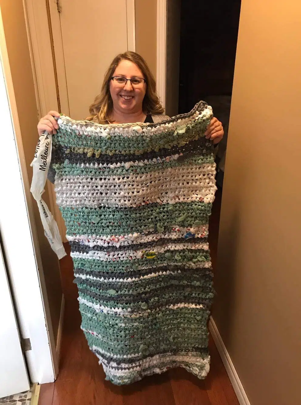 Rothesay Business Owner Crochets Mats From Plastic Bags