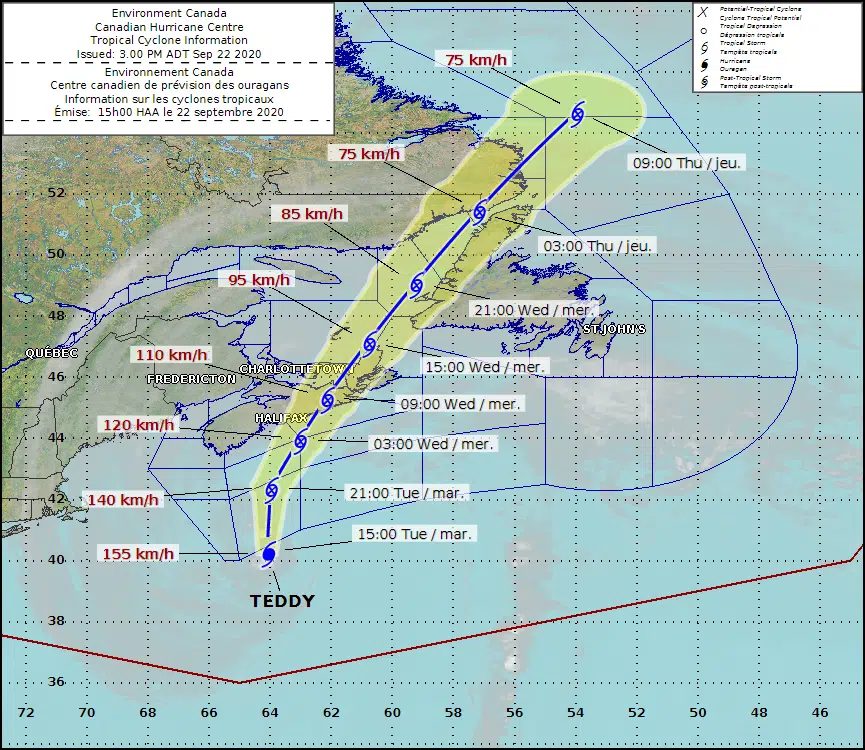 First Impacts of Teddy Hitting Nova Scotia