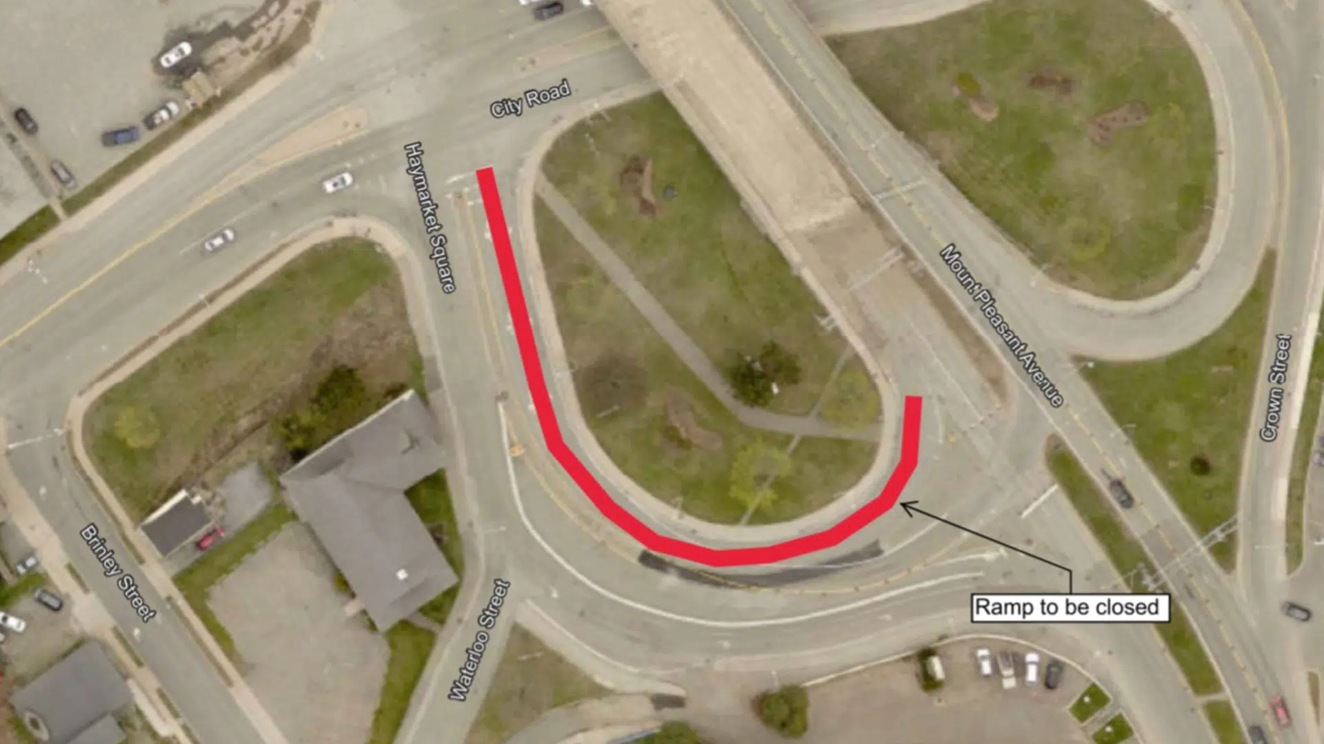 Crown Street Overpass Off-Ramp Closed Friday