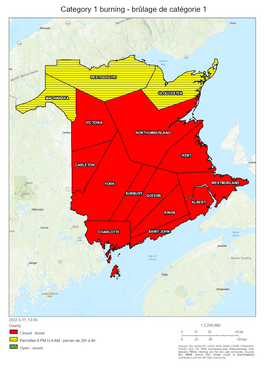 Most Of New Brunswick Under Burn Ban