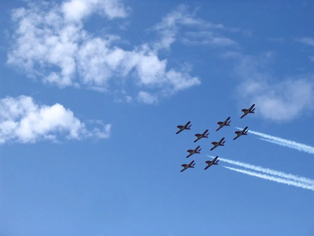 Flyover By Canadian Forces Snowbirds In Greater Moncton