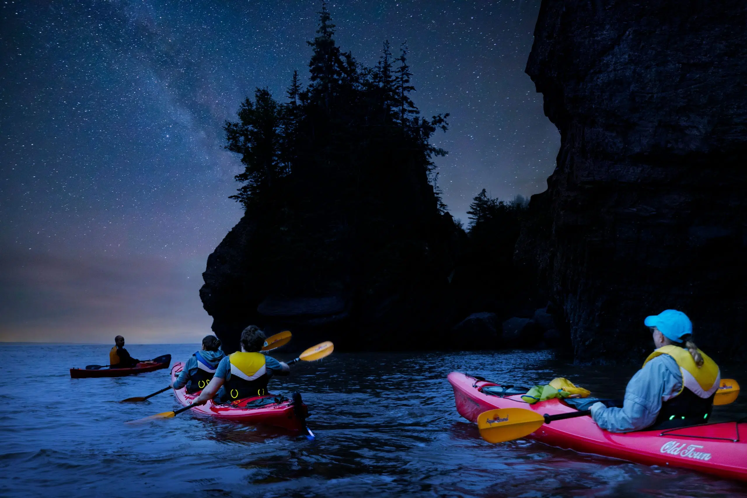 Kayak The Hopewell Rocks After Dark