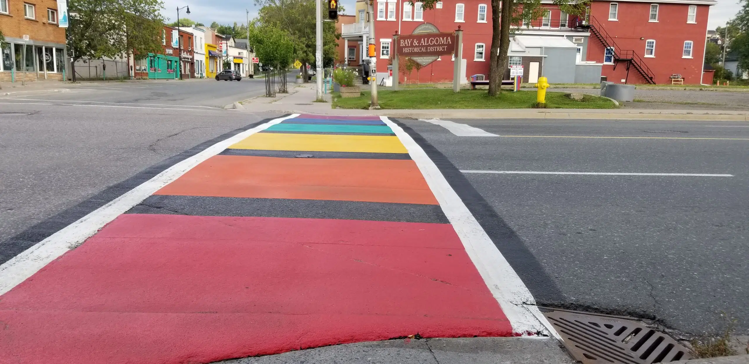 Crosswalks Painted Rainbow & Transgender Colours