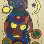 Norval Morrisseau Demi-God Figure 2, circa 1971 acrylic on Kraft paper