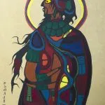 Norval Morrisseau Demi-God Figure 1, circa 1970 acrylic on Kraft paper