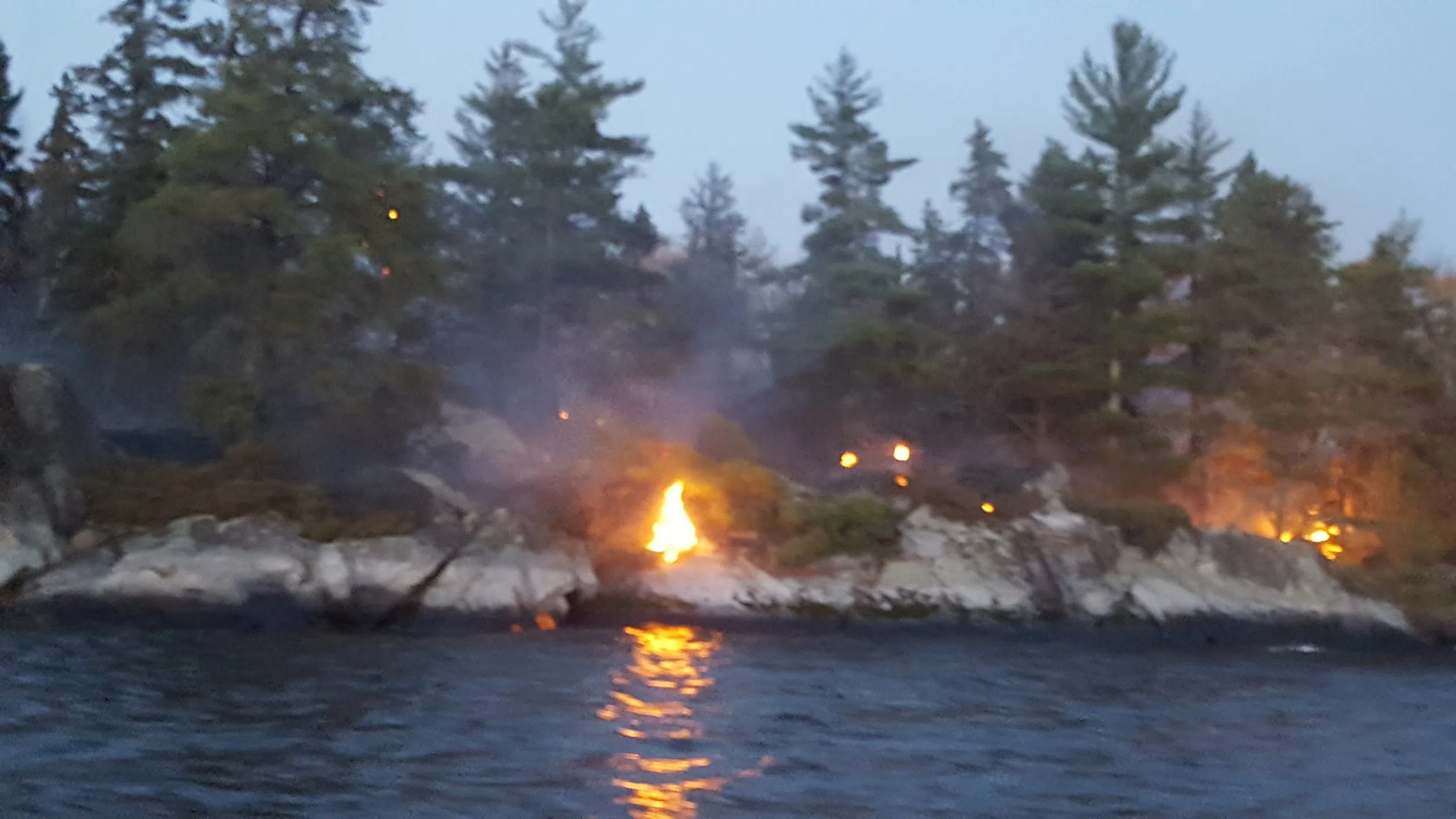 Island Fire On Rainy River