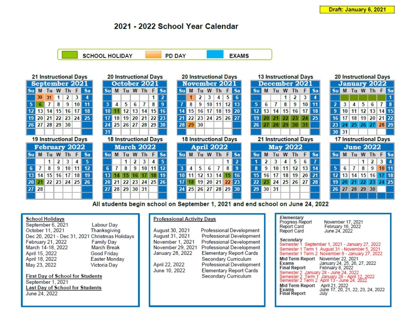 School Calendar Approved By Public Board