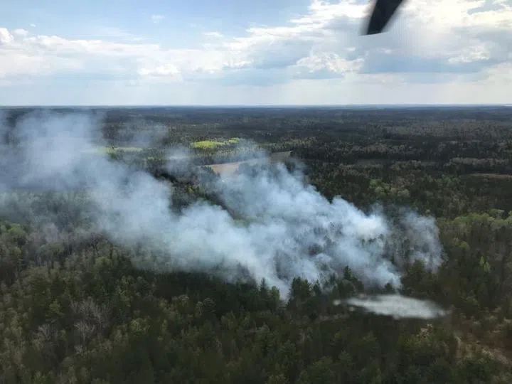 Large Forest Fire Burning In Boundary Waters Canoe Area Wilderness