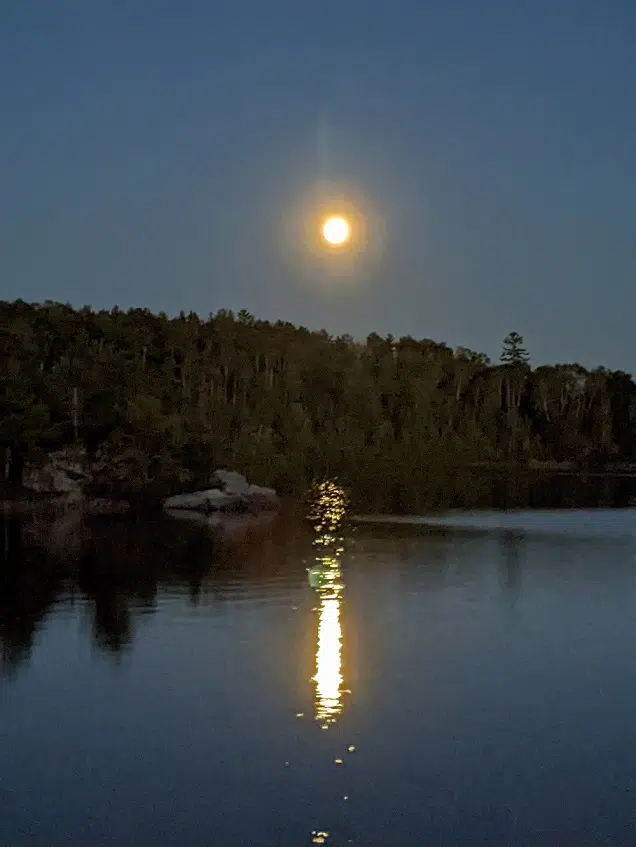 Moonrise Over Little Canoe On Rainy Lake