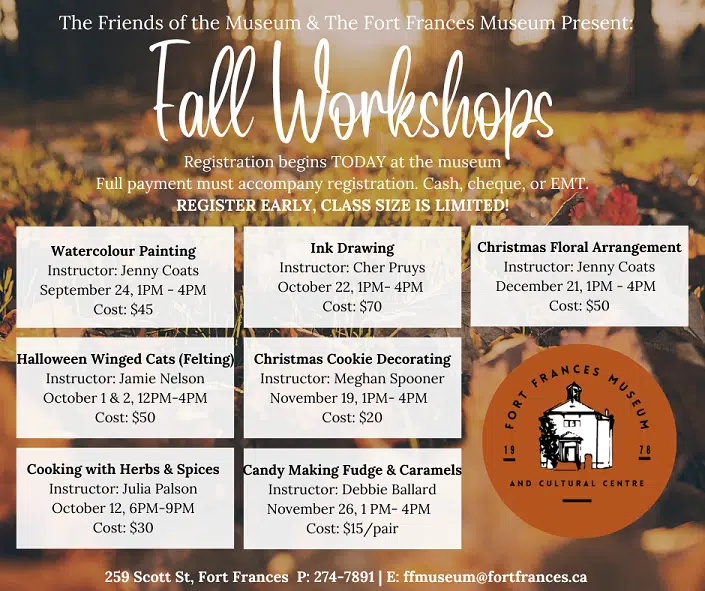 Fort Frances Museum and Cultural Centre Fall Workshops - Kayleigh Speirs Interview