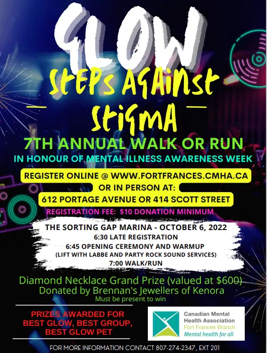 CMHA Fort Frances Annual Steps Against Stigma Glow Walk/Run - Pauline Hyatt Interview