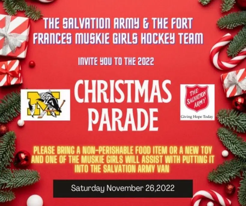 Muskie Girls Hockey & Salvation Army - Santa Claus Parade Food & Toy Drive - Arthur Heathcote & Hailey Bombay