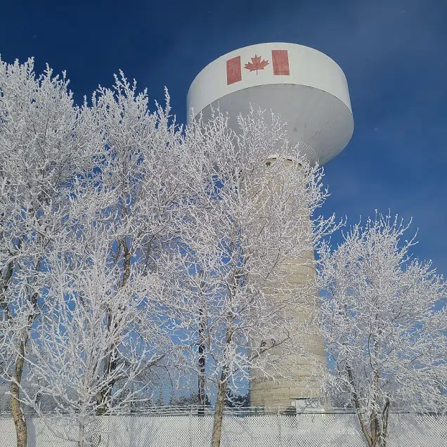 Water Tower In Winter