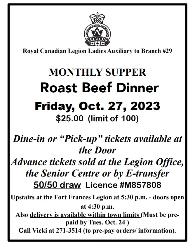 Legion Ladies Auxiliary Monthly Supper - Emily Watson Interview