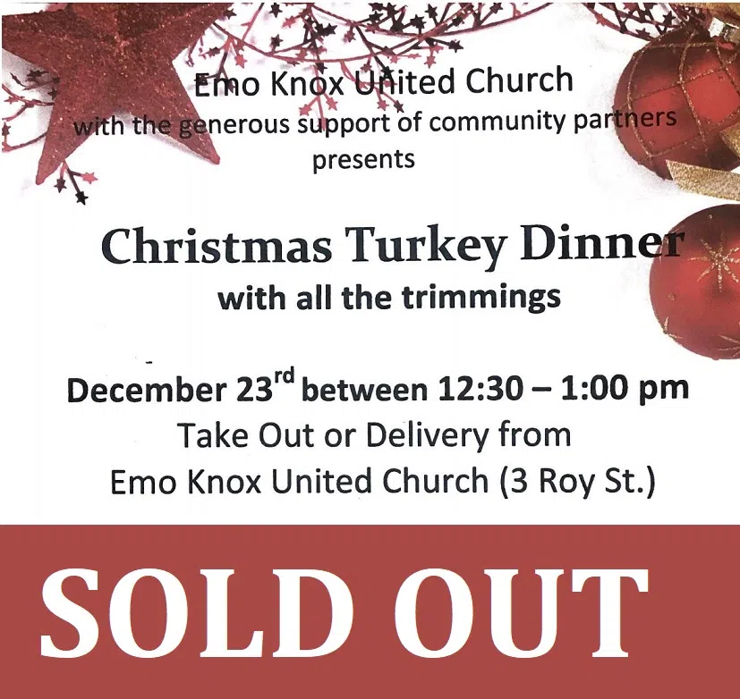 Emo Knox United Church - Christmas Turkey Dinner - SOLD OUT - Joyce Myers Interview