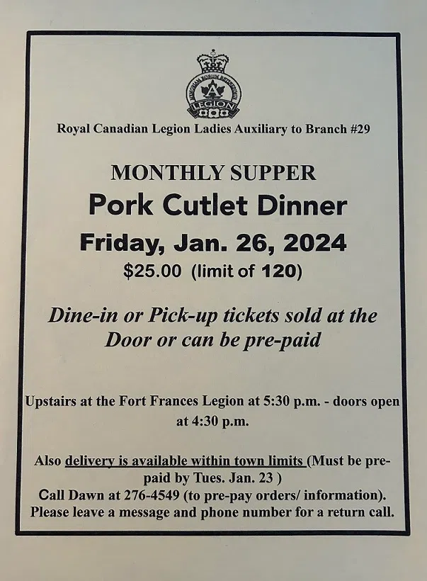 Legion Ladies Auxiliary Monthly Supper - Emily Watson Interview