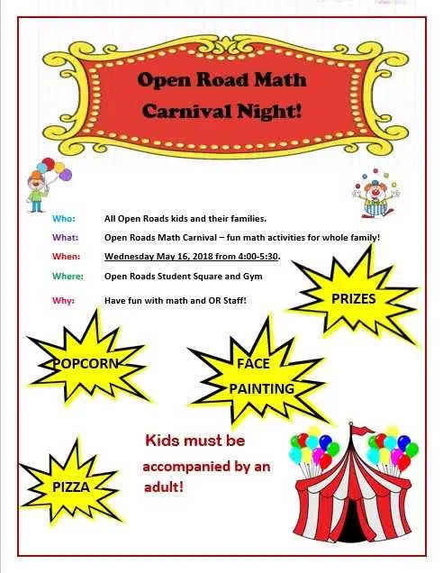 Open Roads Hosting Math Carnival Today