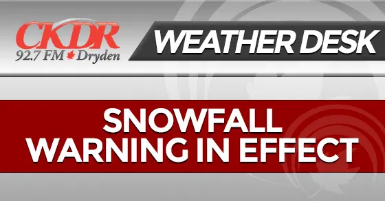 Snowfall Warning In Red Lake And Ear Falls