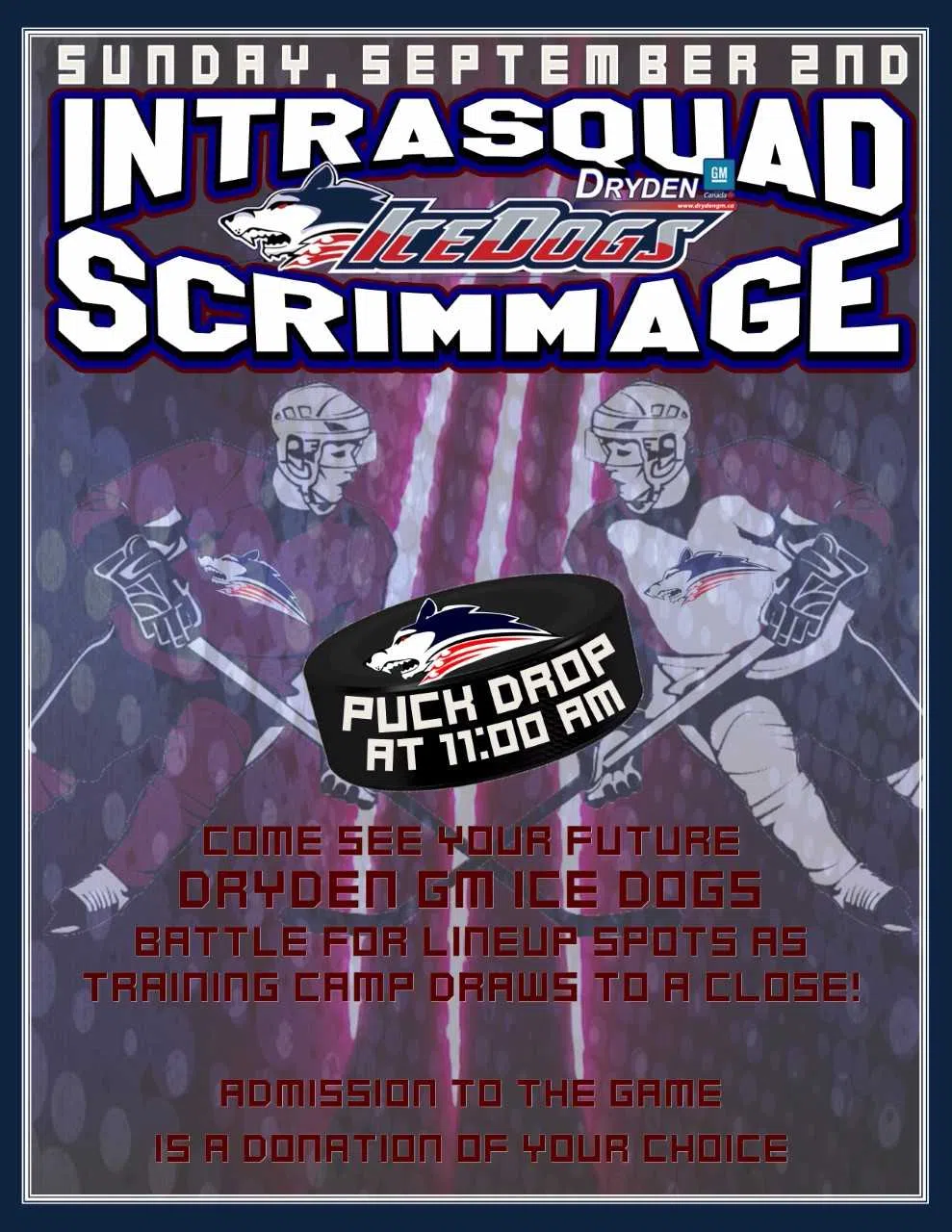 Ice Dogs Intrasquad Game Sunday