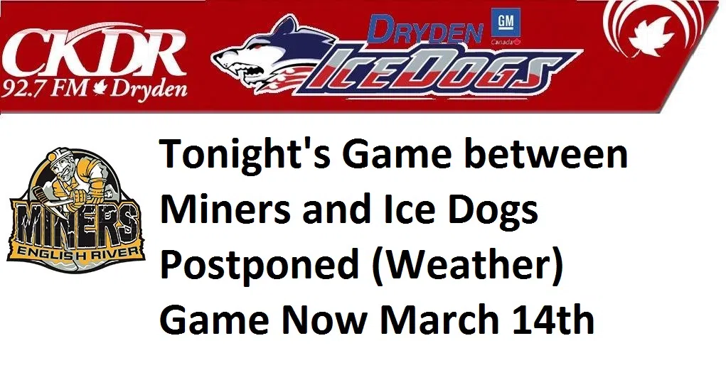 Ice Dogs-Miners Game Called Off
