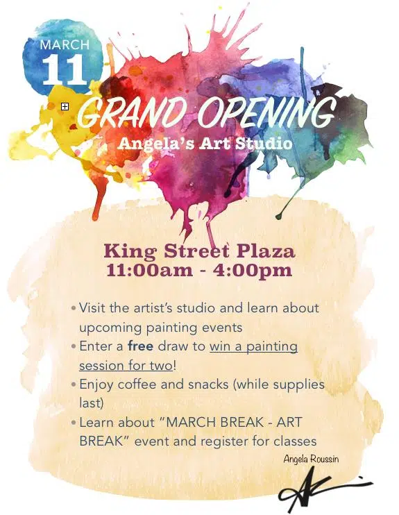Angela's Art Studio Opening Its Doors Downtown
