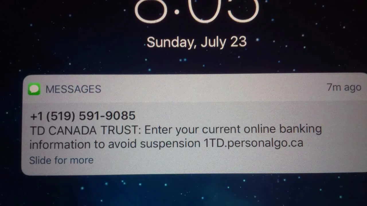 Text Message Scam Hits Region