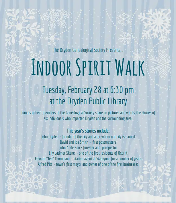 Dryden Public Library Holding Spirit Walk