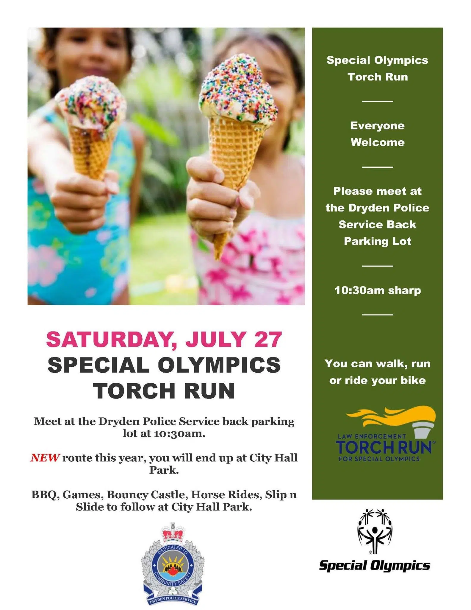 Dryden Law Enforcement Torch Run Tomorrow