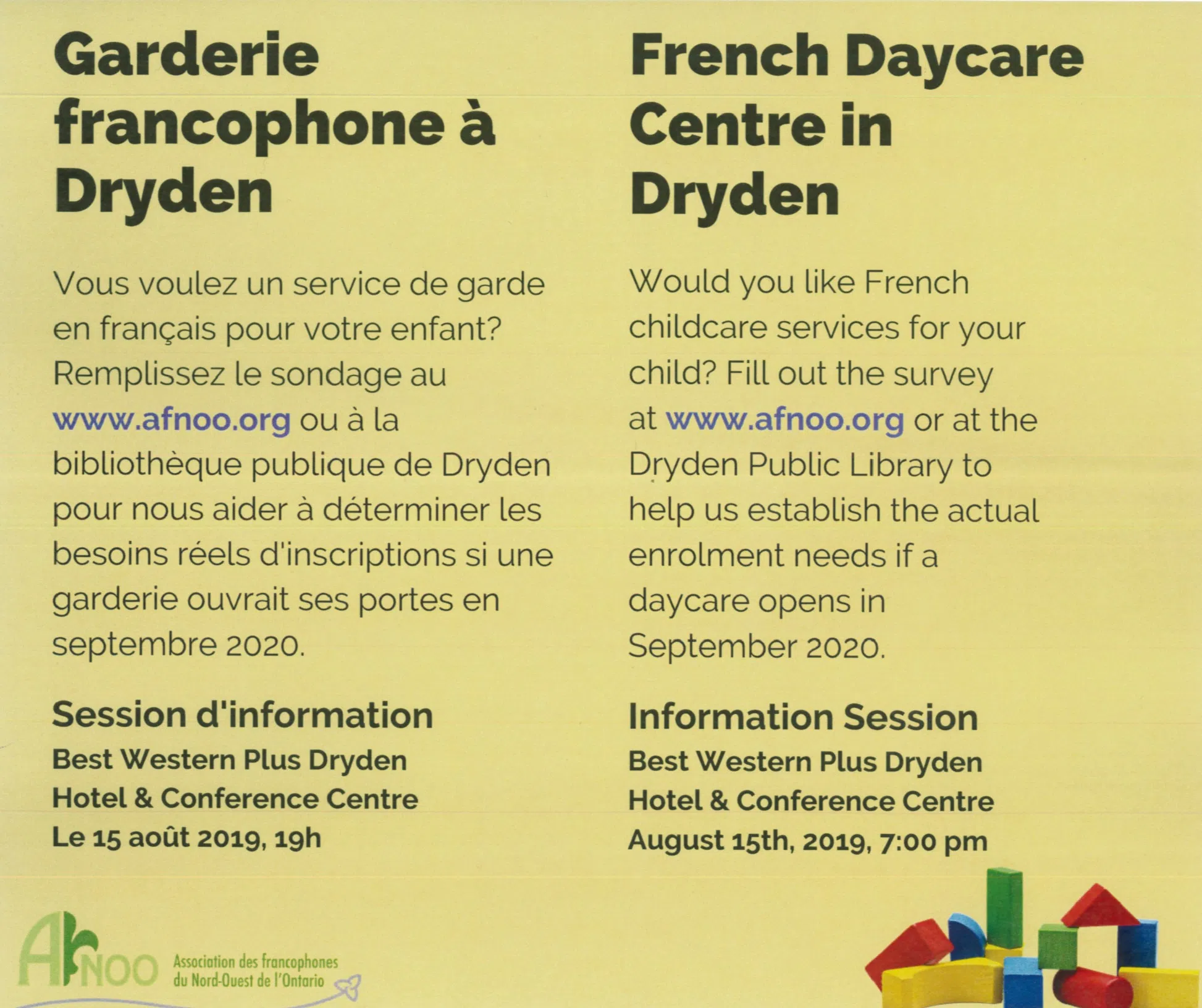 Information Session Tonight On Bringing French Daycare To Dryden