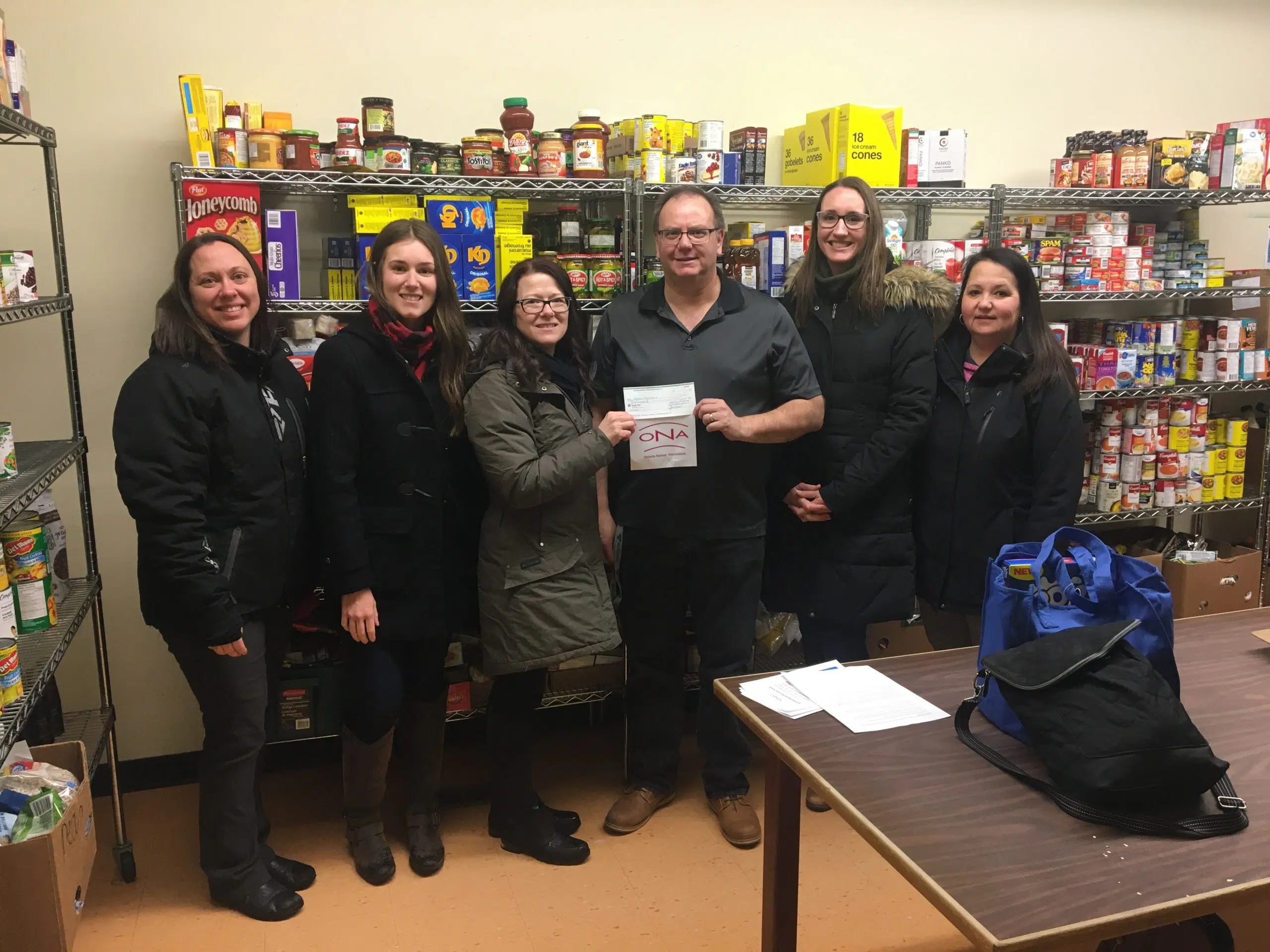 ONA Nurses In Dryden Donate To Food Bank