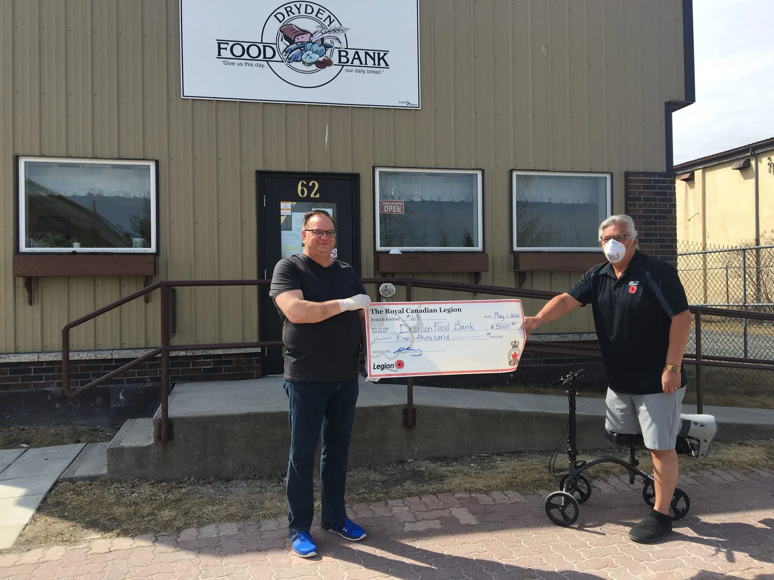 Dryden Legion Donates $5,000 To Food Bank