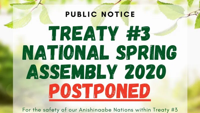 Two Major Events For Treaty #3 Postponed