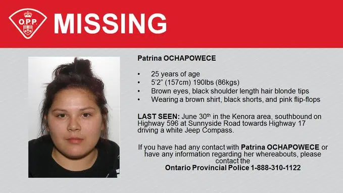 Kenora OPP Search For Missing Woman