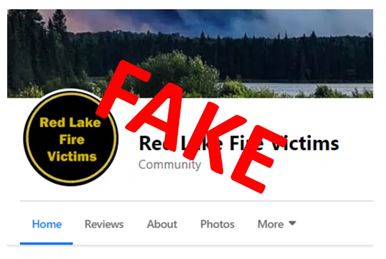 BOGUS Facebook Page on Red Lake Fire