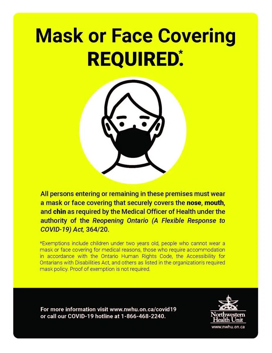 Masks Now Mandatory Across Health Unit Coverage Area