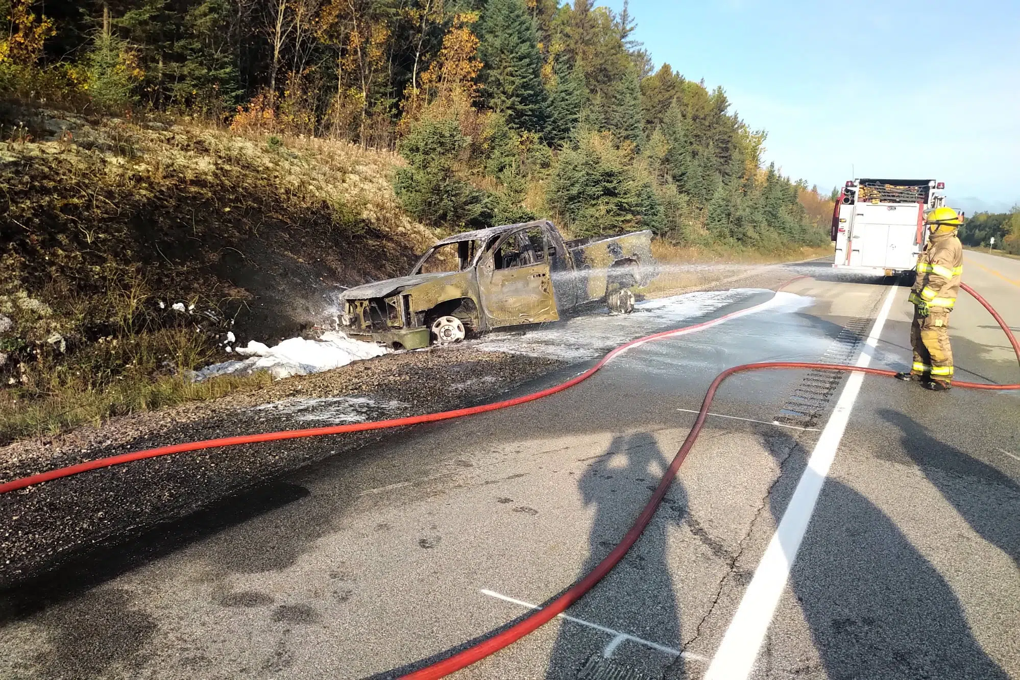 Wabigoon Tanker Helps Ignace Department Extinguish Vehicle Fire