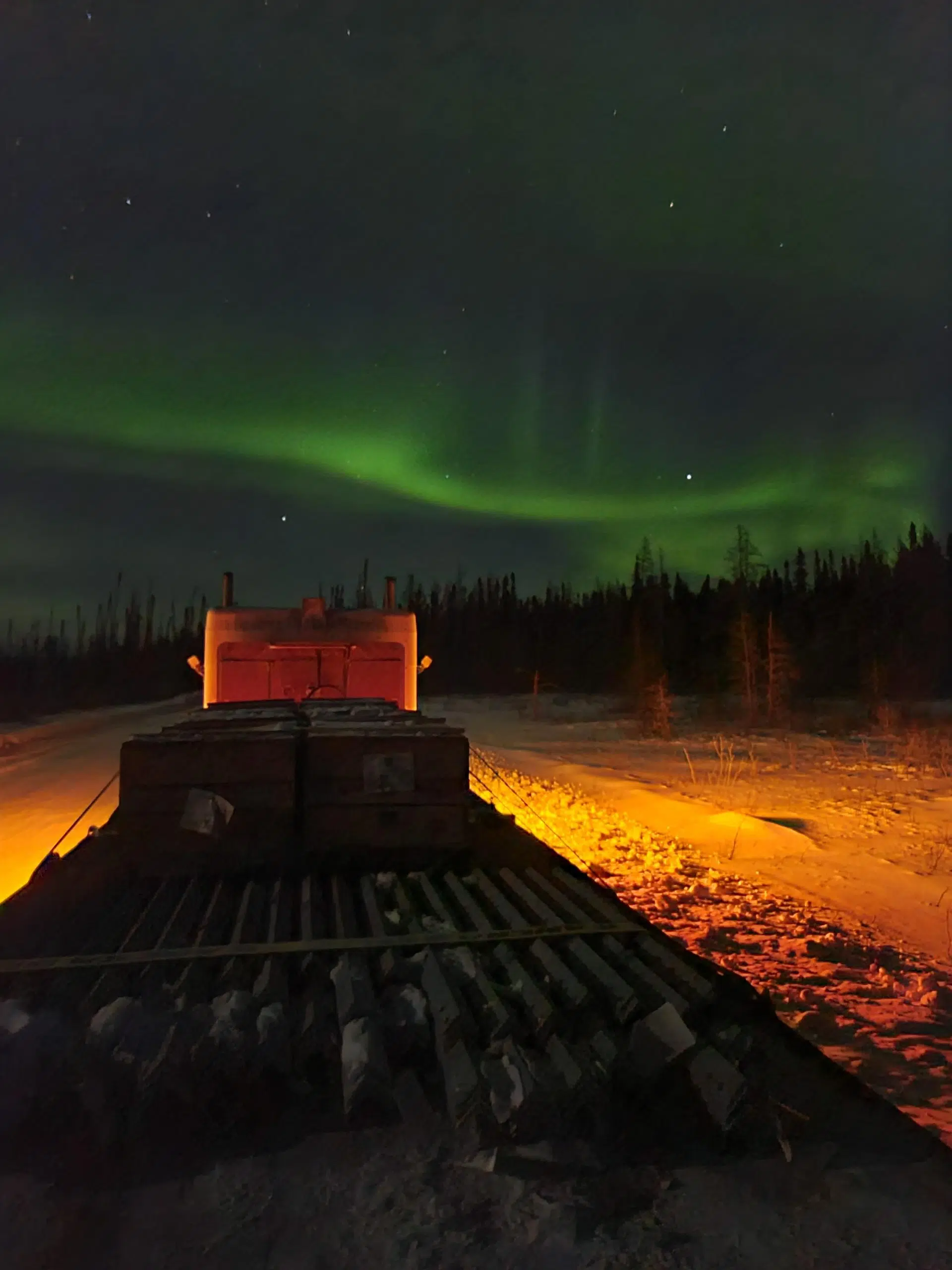 Winter Road Lights Up