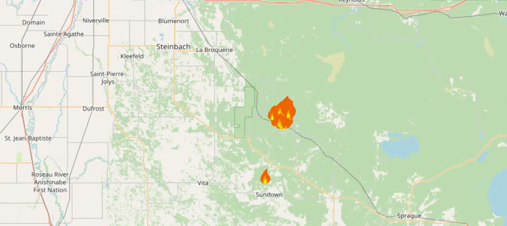 Fire Burns Out Of Control In Southeastern Manitoba