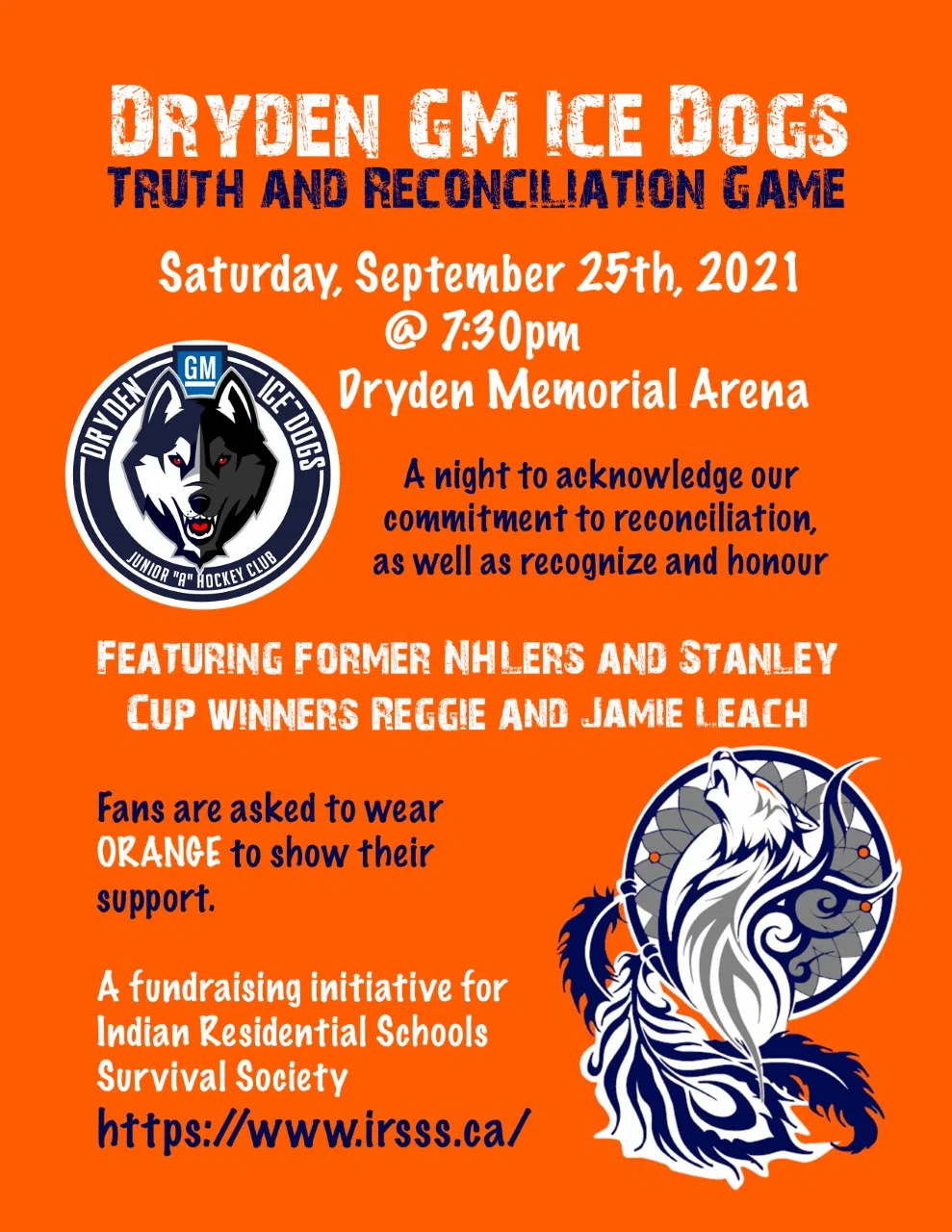 Truth And Reconciliation Day Hosted By Ice Dogs