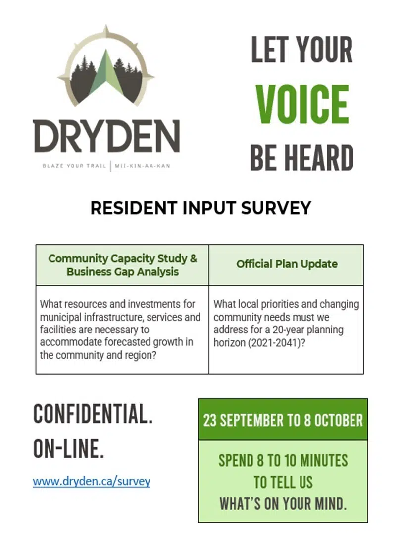 Input Needed Immediately For Dryden Survey