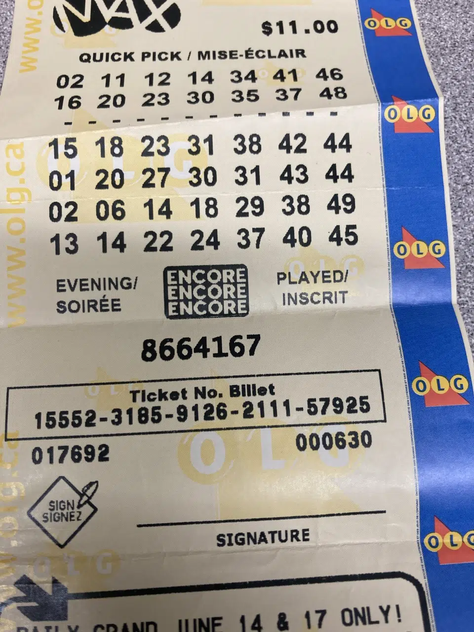 Million Dollar Ticket Sold In Kenora/Rainy River