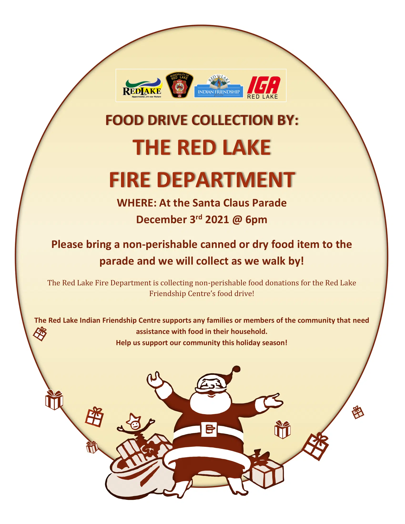 Red Lake Fire Collecting Food On Parade Day