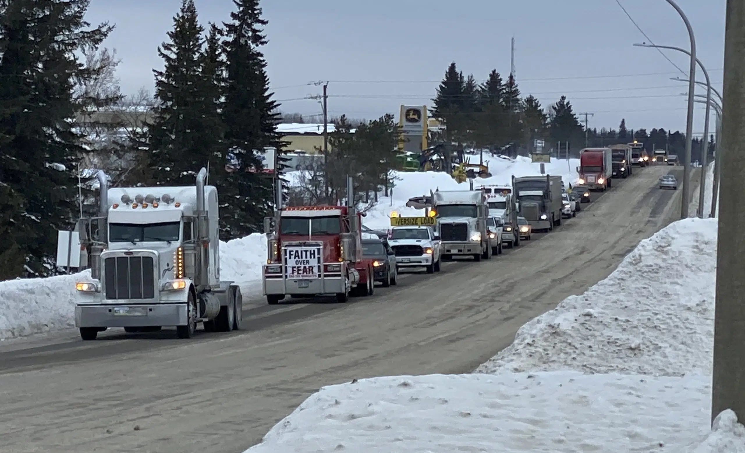 'Freedom Convoy' Greeted By Dryden Supporters