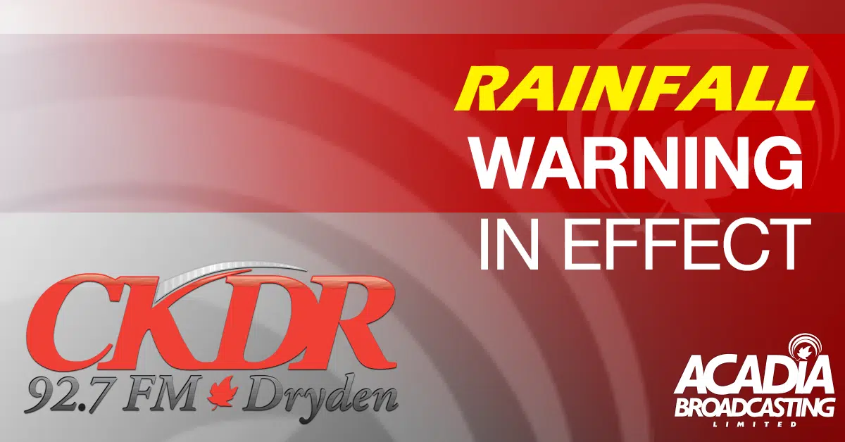 Rainfall Warning Issued For Region